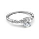 5 - Kiara 1.05 ctw Moissanite Oval Shape (7x5 mm) Solitaire Plus accented Natural Diamond Engagement Ring 