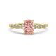 1 - Kiara 0.95 ctw Morganite Oval Shape (7x5 mm) Solitaire Plus accented Natural Diamond Engagement Ring 