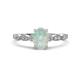 1 - Kiara 0.70 ctw Opal Oval Shape (7x5 mm) Solitaire Plus accented Natural Diamond Engagement Ring 