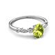 5 - Kiara 1.10 ctw Peridot Oval Shape (7x5 mm) Solitaire Plus accented Natural Diamond Engagement Ring 