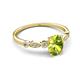 5 - Kiara 1.10 ctw Peridot Oval Shape (7x5 mm) Solitaire Plus accented Natural Diamond Engagement Ring 