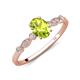 3 - Kiara 1.10 ctw Peridot Oval Shape (7x5 mm) Solitaire Plus accented Natural Diamond Engagement Ring 