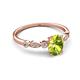 5 - Kiara 1.10 ctw Peridot Oval Shape (7x5 mm) Solitaire Plus accented Natural Diamond Engagement Ring 