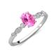 3 - Kiara 1.20 ctw Pink Sapphire Oval Shape (7x5 mm) Solitaire Plus accented Natural Diamond Engagement Ring 