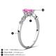 4 - Kiara 1.20 ctw Pink Sapphire Oval Shape (7x5 mm) Solitaire Plus accented Natural Diamond Engagement Ring 