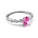 5 - Kiara 1.20 ctw Pink Sapphire Oval Shape (7x5 mm) Solitaire Plus accented Natural Diamond Engagement Ring 
