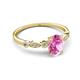 5 - Kiara 1.20 ctw Pink Sapphire Oval Shape (7x5 mm) Solitaire Plus accented Natural Diamond Engagement Ring 