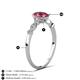4 - Kiara 1.05 ctw Pink Tourmaline Oval Shape (7x5 mm) Solitaire Plus accented Natural Diamond Engagement Ring 
