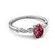 5 - Kiara 1.05 ctw Pink Tourmaline Oval Shape (7x5 mm) Solitaire Plus accented Natural Diamond Engagement Ring 
