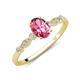 3 - Kiara 1.05 ctw Pink Tourmaline Oval Shape (7x5 mm) Solitaire Plus accented Natural Diamond Engagement Ring 