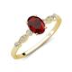 3 - Kiara 1.15 ctw Red Garnet Oval Shape (7x5 mm) Solitaire Plus accented Natural Diamond Engagement Ring 