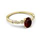 5 - Kiara 1.15 ctw Red Garnet Oval Shape (7x5 mm) Solitaire Plus accented Natural Diamond Engagement Ring 