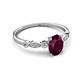 5 - Kiara 1.20 ctw Rhodolite Garnet Oval Shape (7x5 mm) Solitaire Plus accented Natural Diamond Engagement Ring 