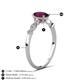 4 - Kiara 1.20 ctw Rhodolite Garnet Oval Shape (7x5 mm) Solitaire Plus accented Natural Diamond Engagement Ring 