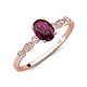 3 - Kiara 1.20 ctw Rhodolite Garnet Oval Shape (7x5 mm) Solitaire Plus accented Natural Diamond Engagement Ring 