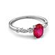 5 - Kiara 1.10 ctw Ruby Oval Shape (7x5 mm) Solitaire Plus accented Natural Diamond Engagement Ring 