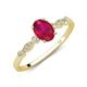 3 - Kiara 1.10 ctw Ruby Oval Shape (7x5 mm) Solitaire Plus accented Natural Diamond Engagement Ring 
