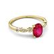 5 - Kiara 1.10 ctw Ruby Oval Shape (7x5 mm) Solitaire Plus accented Natural Diamond Engagement Ring 