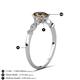 4 - Kiara 0.95 ctw Smoky Quartz Oval Shape (7x5 mm) Solitaire Plus accented Natural Diamond Engagement Ring 