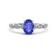 1 - Kiara 1.05 ctw Tanzanite Oval Shape (7x5 mm) Solitaire Plus accented Natural Diamond Engagement Ring 
