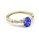 5 - Kiara 1.05 ctw Tanzanite Oval Shape (7x5 mm) Solitaire Plus accented Natural Diamond Engagement Ring 