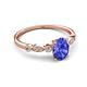 5 - Kiara 1.05 ctw Tanzanite Oval Shape (7x5 mm) Solitaire Plus accented Natural Diamond Engagement Ring 