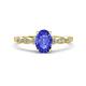 1 - Kiara 1.05 ctw Tanzanite Oval Shape (7x5 mm) Solitaire Plus accented Natural Diamond Engagement Ring 