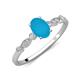 3 - Kiara 0.90 ctw Turquoise Oval Shape (7x5 mm) Solitaire Plus accented Natural Diamond Engagement Ring 