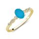 3 - Kiara 0.90 ctw Turquoise Oval Shape (7x5 mm) Solitaire Plus accented Natural Diamond Engagement Ring 