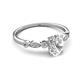 5 - Kiara 1.20 ctw White Sapphire Oval Shape (7x5 mm) Solitaire Plus accented Natural Diamond Engagement Ring 