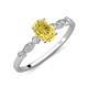 3 - Kiara 1.20 ctw Yellow Sapphire Oval Shape (7x5 mm) Solitaire Plus accented Natural Diamond Engagement Ring 