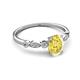 5 - Kiara 1.20 ctw Yellow Sapphire Oval Shape (7x5 mm) Solitaire Plus accented Natural Diamond Engagement Ring 