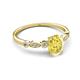 5 - Kiara 1.20 ctw Yellow Sapphire Oval Shape (7x5 mm) Solitaire Plus accented Natural Diamond Engagement Ring 