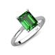 3 - Zaire 2.12 ctw Created Emerald Emerald Shape (9x7 mm) Hidden Halo accented Side Natural Diamond Engagement Ring 