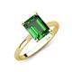 3 - Zaire 2.12 ctw Created Emerald Emerald Shape (9x7 mm) Hidden Halo accented Side Natural Diamond Engagement Ring 