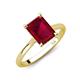 3 - Zaire 3.08 ctw Created Ruby Emerald Shape (9x7 mm) Hidden Halo accented Side Natural Diamond Engagement Ring 