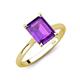 3 - Zaire 2.37 ctw Amethyst Emerald Shape (9x7 mm) Hidden Halo accented Side Natural Diamond Engagement Ring 