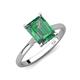 3 - Zaire 3.32 ctw Lab Created Alexandrite Emerald Shape (9x7 mm) Hidden Halo accented Side Natural Diamond Engagement Ring 