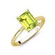 3 - Zaire 2.57 ctw Peridot Emerald Shape (9x7 mm) Hidden Halo accented Side Natural Diamond Engagement Ring 