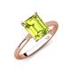 3 - Zaire 2.57 ctw Peridot Emerald Shape (9x7 mm) Hidden Halo accented Side Natural Diamond Engagement Ring 