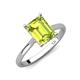 3 - Zaire 2.57 ctw Peridot Emerald Shape (9x7 mm) Hidden Halo accented Side Natural Diamond Engagement Ring 