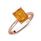 3 - Zaire 2.37 ctw Citrine Emerald Shape (9x7 mm) Hidden Halo accented Side Natural Diamond Engagement Ring 