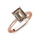 3 - Zaire 2.37 ctw Smoky Quartz Emerald Shape (9x7 mm) Hidden Halo accented Side Natural Diamond Engagement Ring 