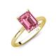 3 - Zaire 2.97 ctw Pink Tourmaline Emerald Shape (9x7 mm) Hidden Halo accented Side Natural Diamond Engagement Ring 