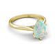 5 - Zaire 0.77 ctw Opal Pear Shape (9x6 mm) Hidden Halo accented Side Natural Diamond Engagement Ring 