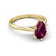 5 - Zaire 1.55 ctw Rhodolite Garnet Pear Shape (9x6 mm) Hidden Halo accented Side Natural Diamond Engagement Ring 