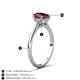 4 - Zaire 1.55 ctw Rhodolite Garnet Pear Shape (9x6 mm) Hidden Halo accented Side Natural Diamond Engagement Ring 