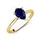 3 - Zaire 1.73 ctw Created Blue Sapphire Pear Shape (9x6 mm) Hidden Halo accented Side Natural Diamond Engagement Ring 