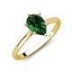 3 - Zaire 1.20 ctw Created Emerald Pear Shape (9x6 mm) Hidden Halo accented Side Natural Diamond Engagement Ring 