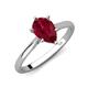 3 - Zaire 1.73 ctw Created Ruby Pear Shape (9x6 mm) Hidden Halo accented Side Natural Diamond Engagement Ring 